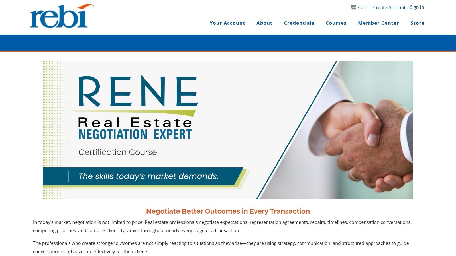 Real Estate Negotiation Expert (RENE) from the Real Estate Business Institute