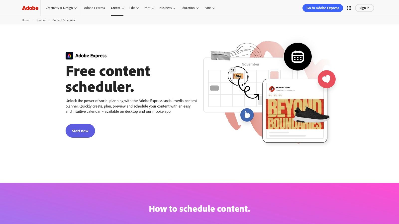 Adobe Express Content Scheduler