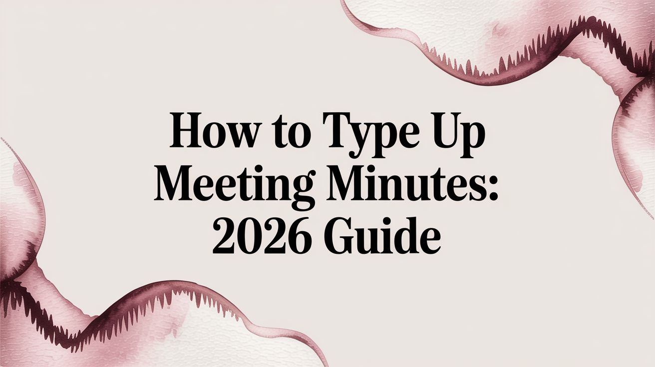 How to Type up Meeting Minutes: 2026 Guide