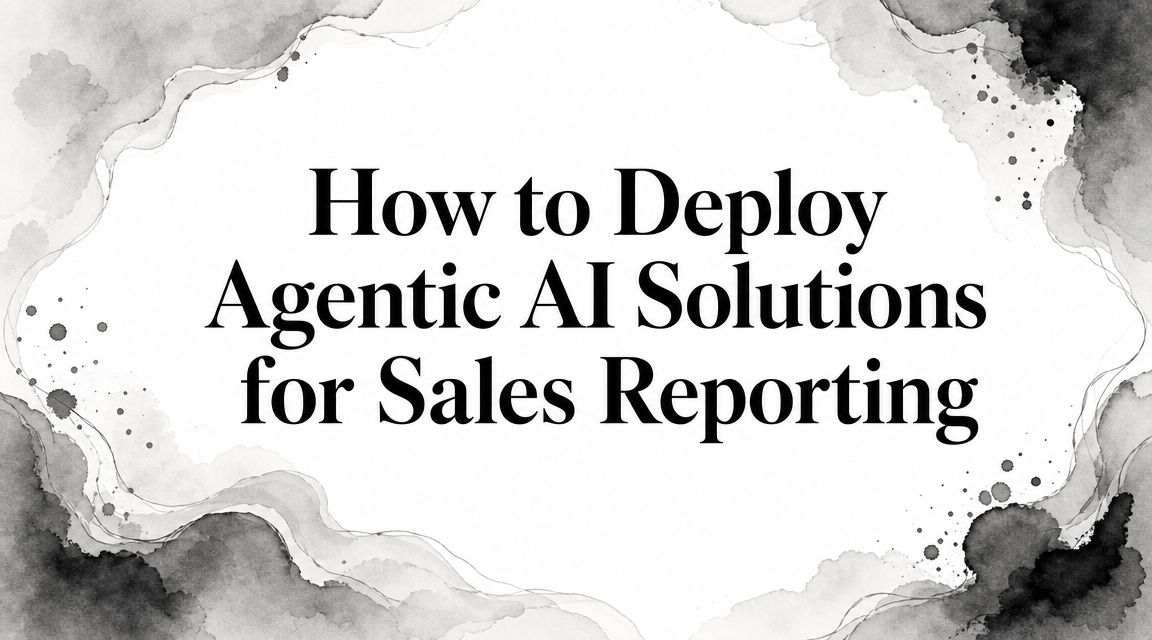 How to Deploy Agentic AI Solutions for Sales Reporting