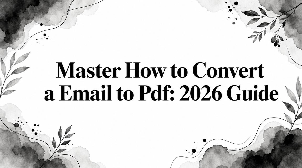 Master How to Convert a Email to Pdf: 2026 Guide