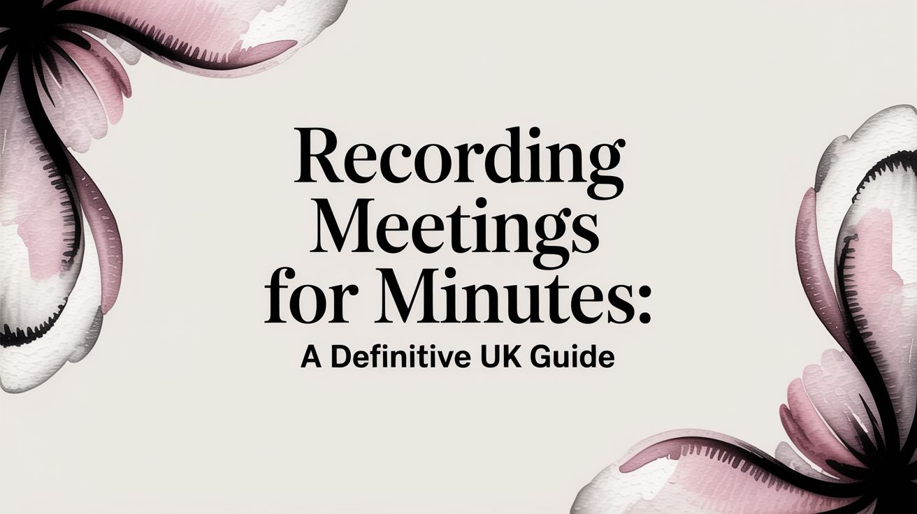Recording Meetings for Minutes: A Definitive UK Guide