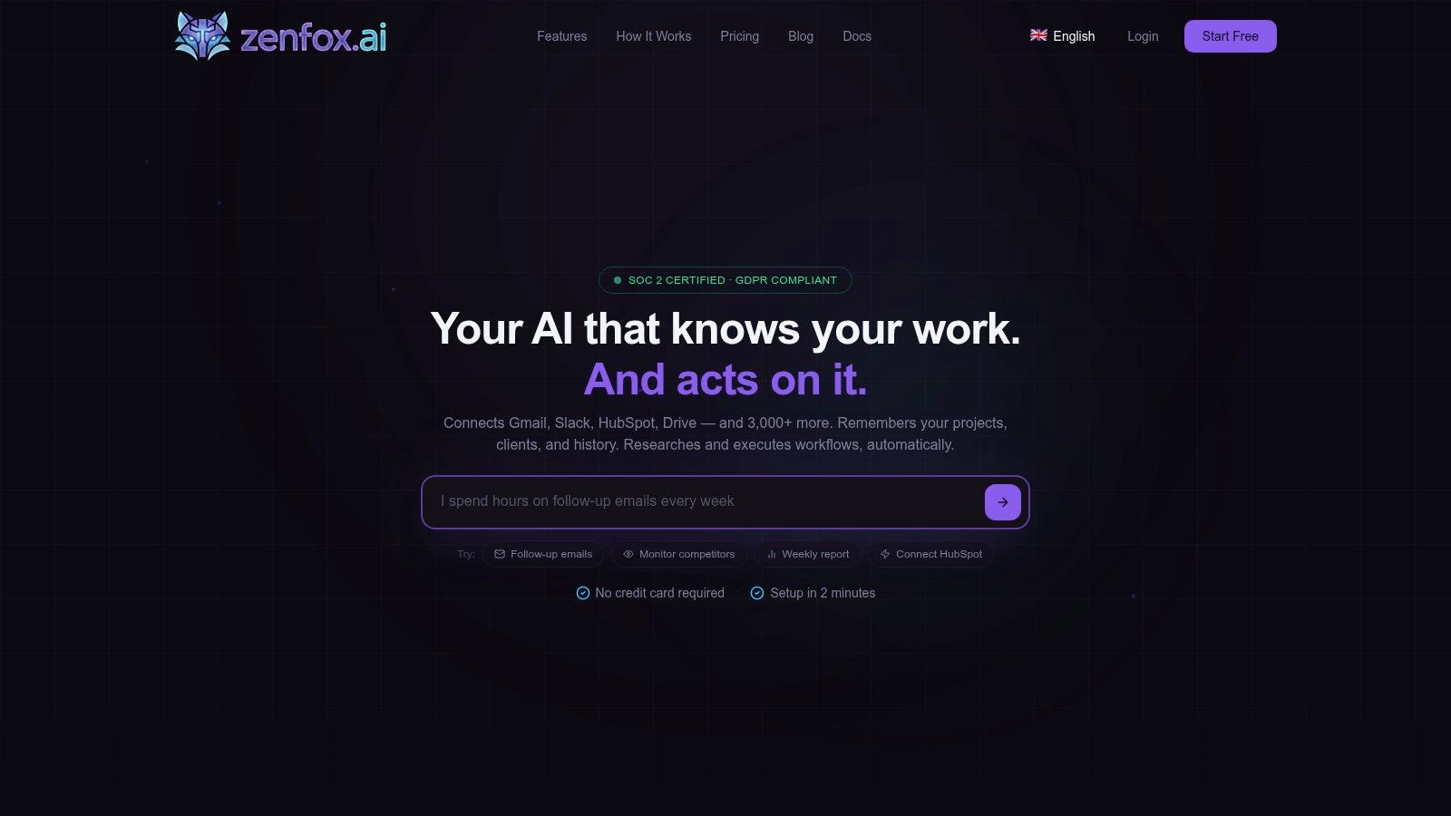 Screenshot from https://zenfox.ai/