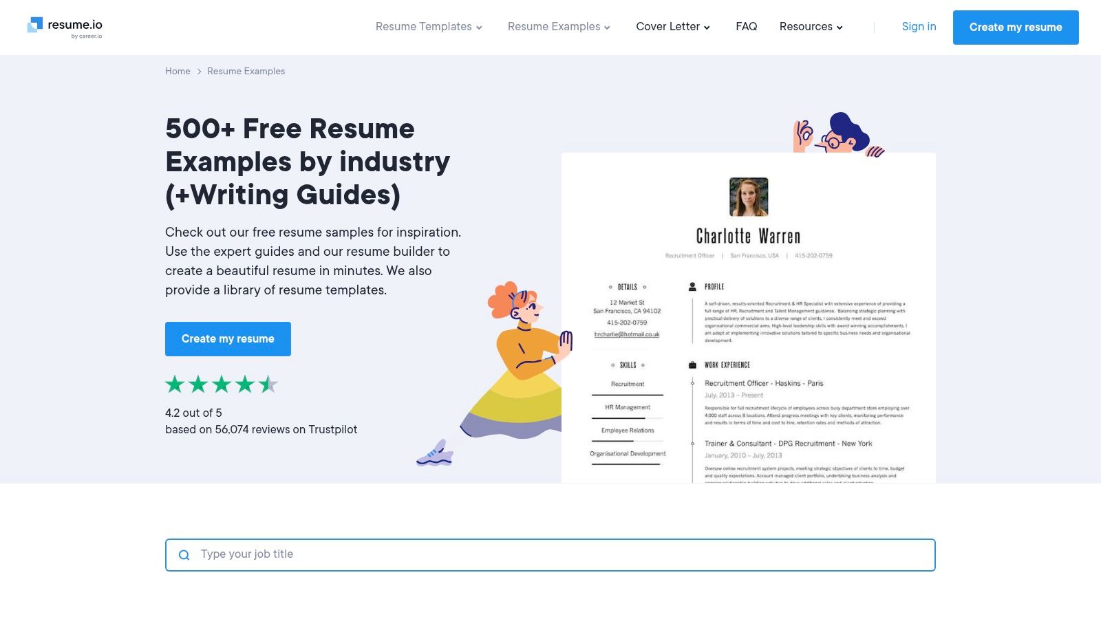 Resume.io – 500+ Resume Examples