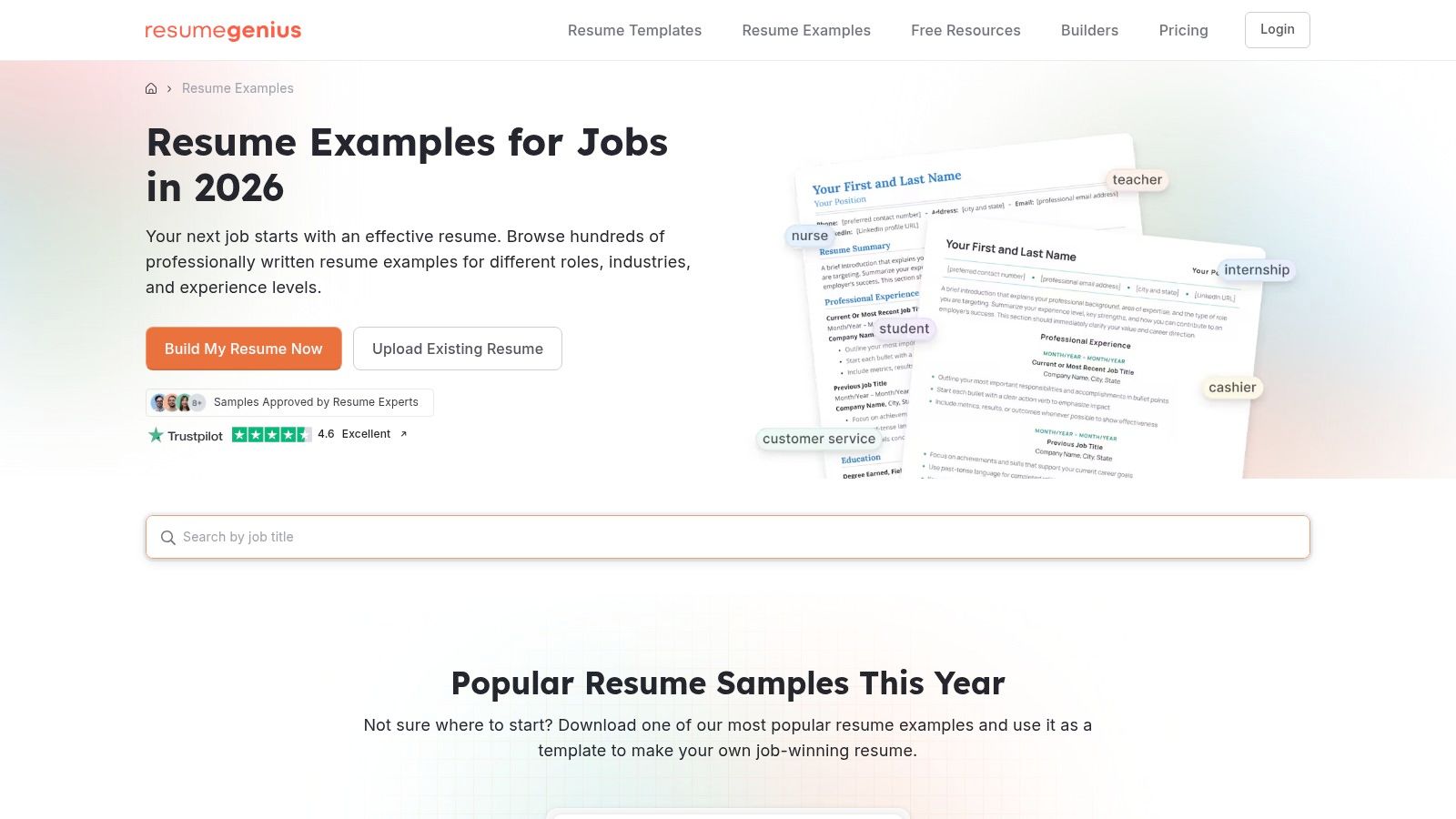 ResumeGenius – Resume Samples