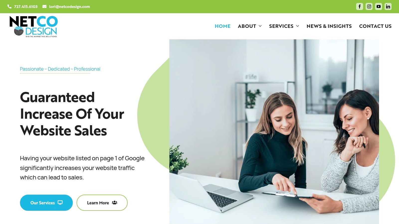 Netco Design LLC marketing dashboard examples homepage