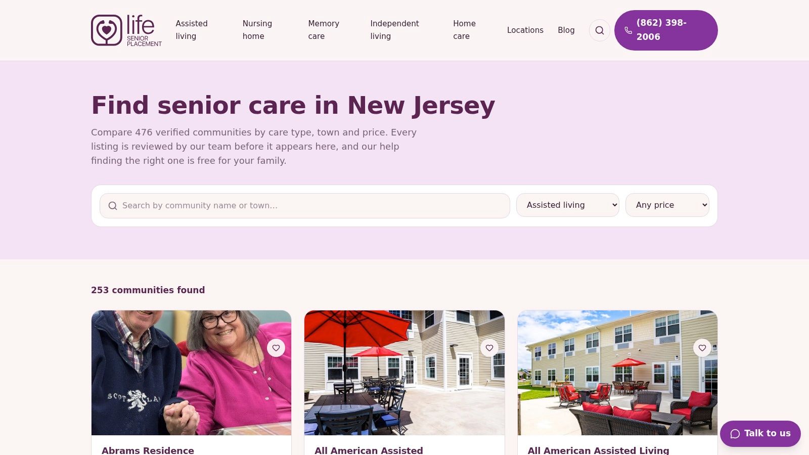 Life Senior Placement | Search, Memory care near you