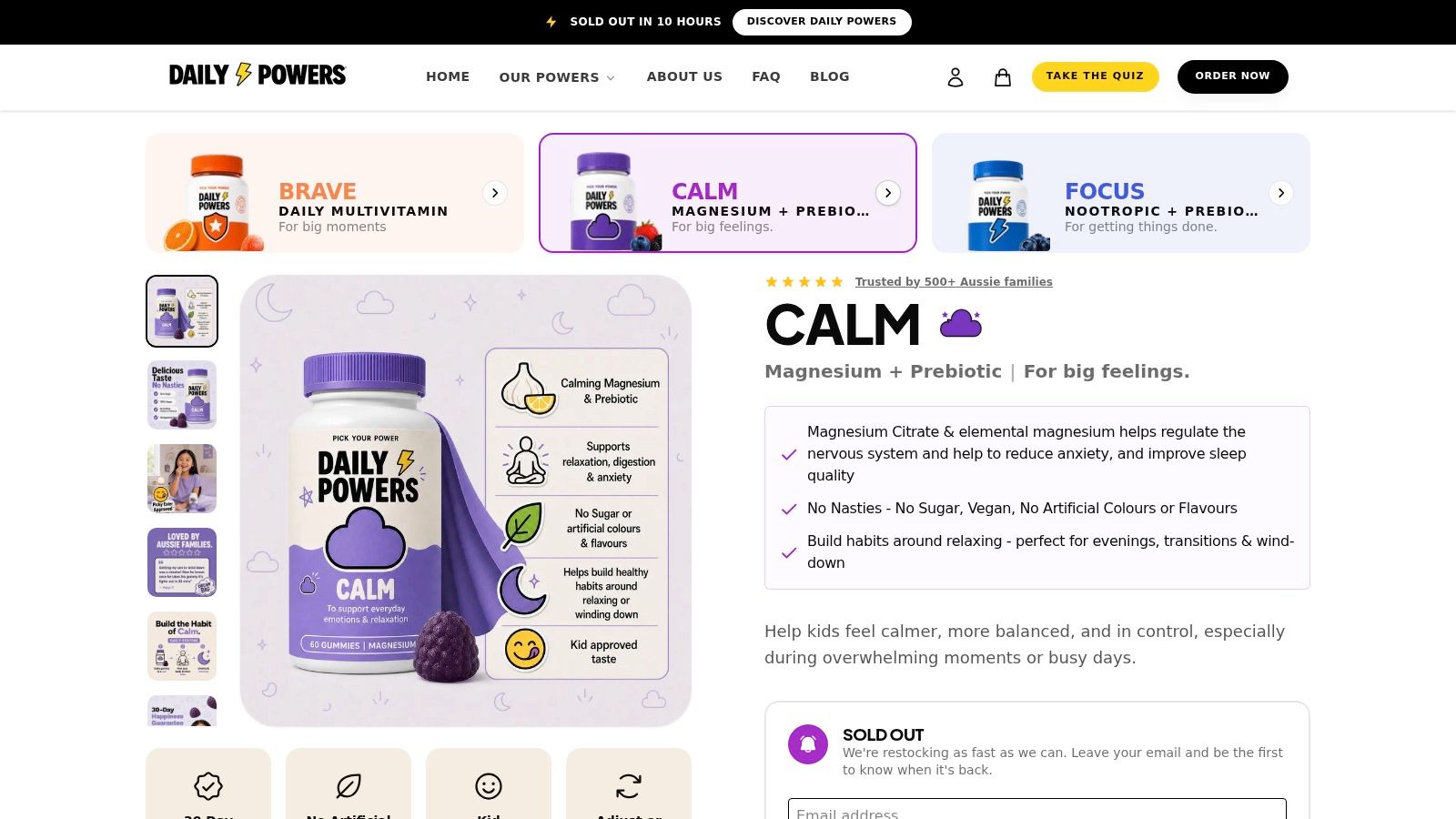 Screenshot from https://dailypowers.com.au/products/calm