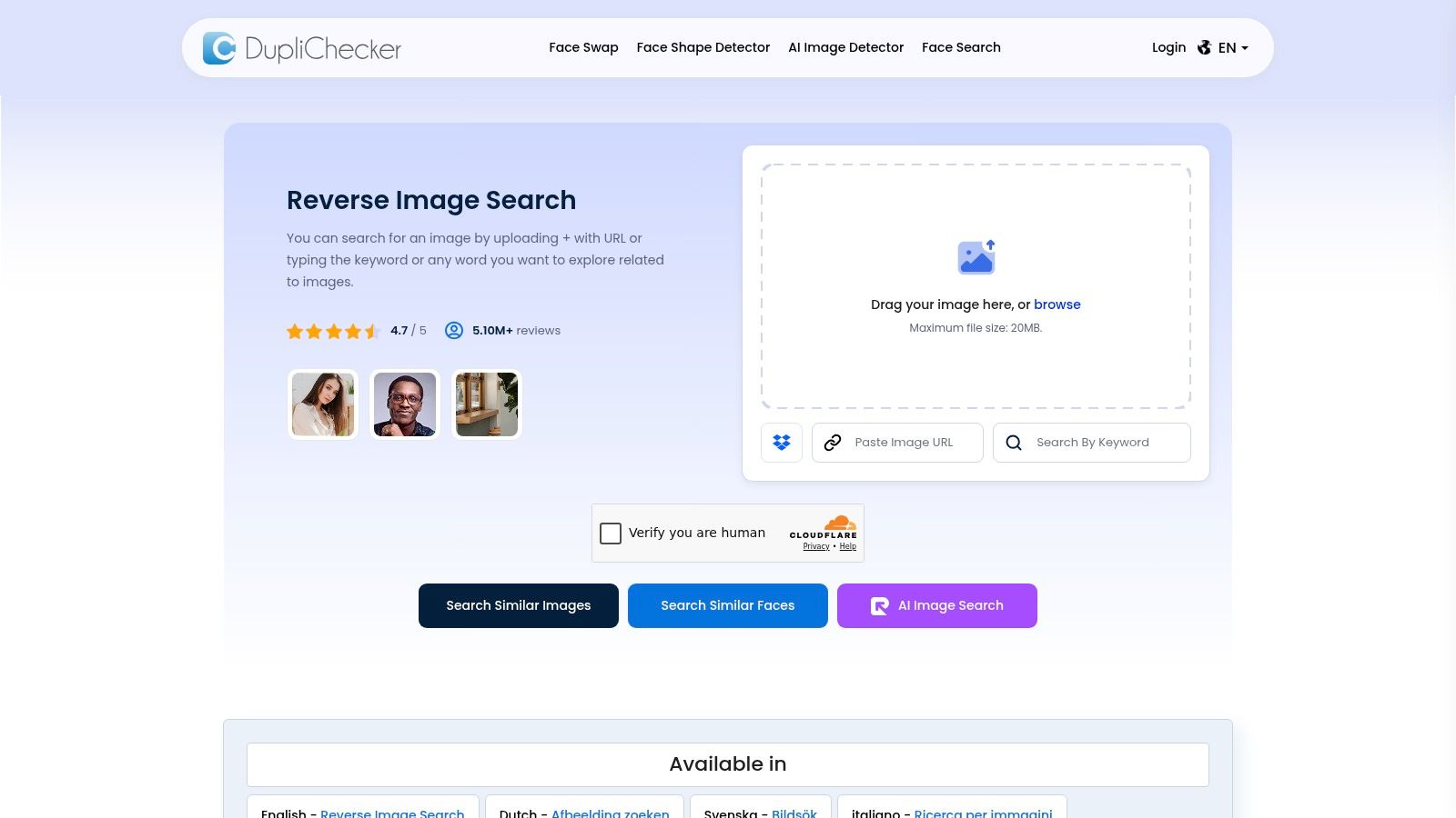 DupliChecker – Reverse Image Search