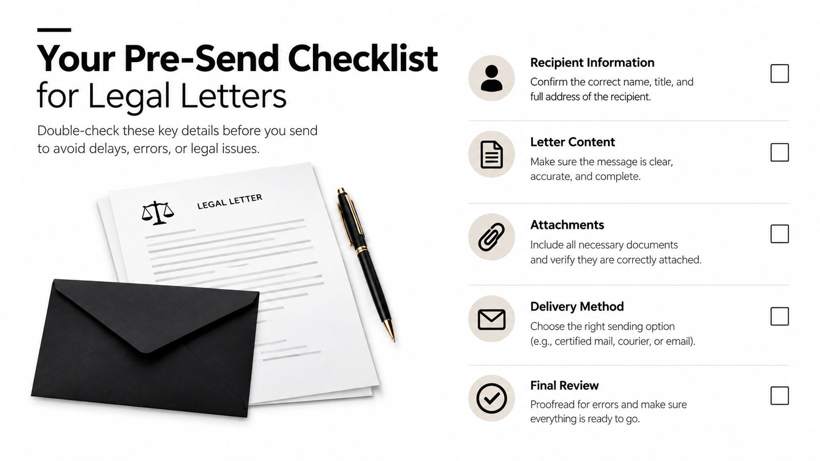 Your Pre-Send Checklist for Legal Letters