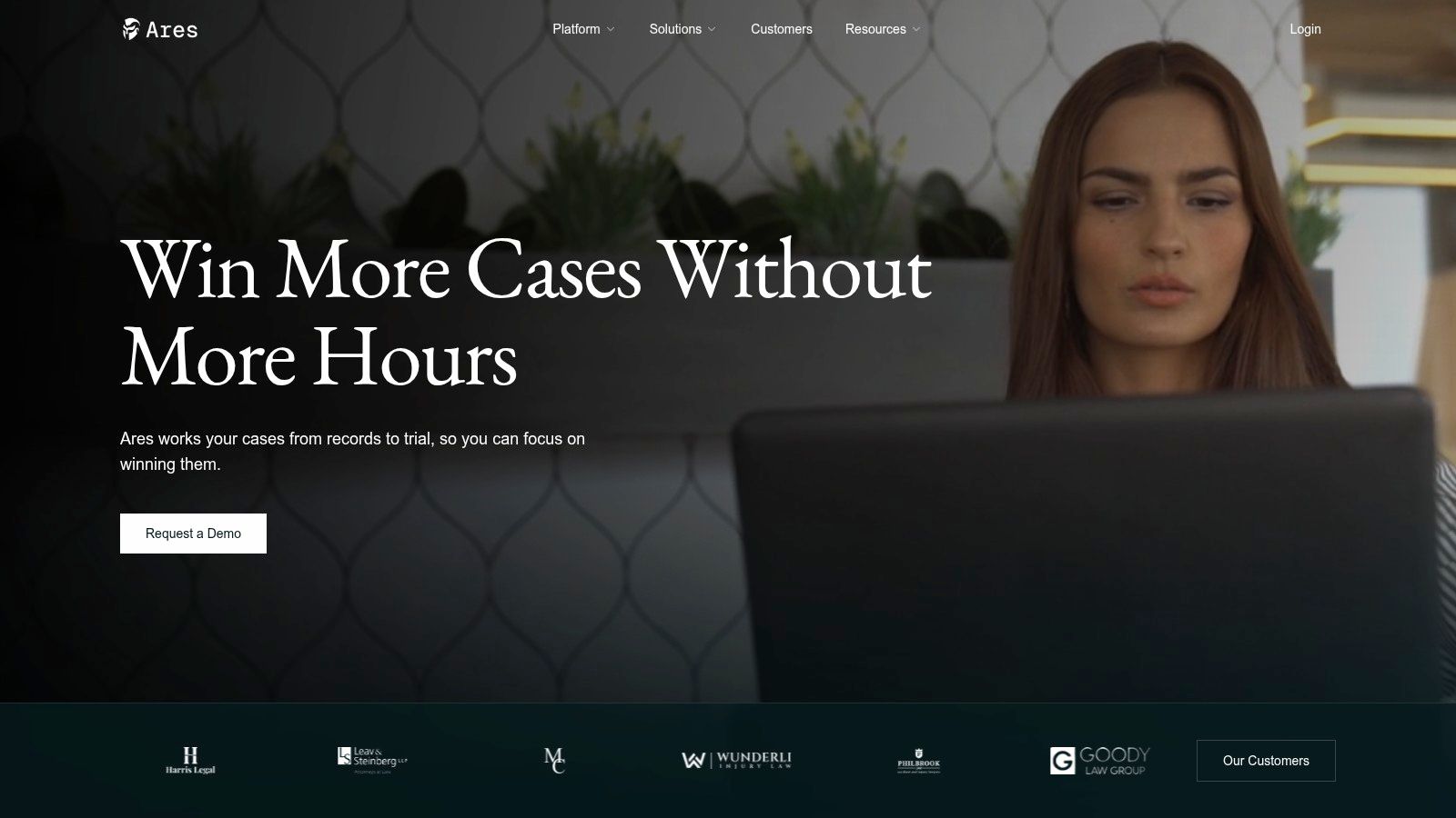 Screenshot from https://areslegal.ai
