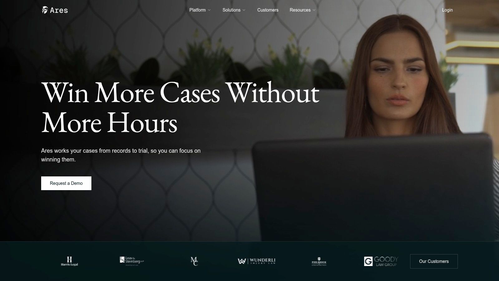 Screenshot from https://areslegal.ai