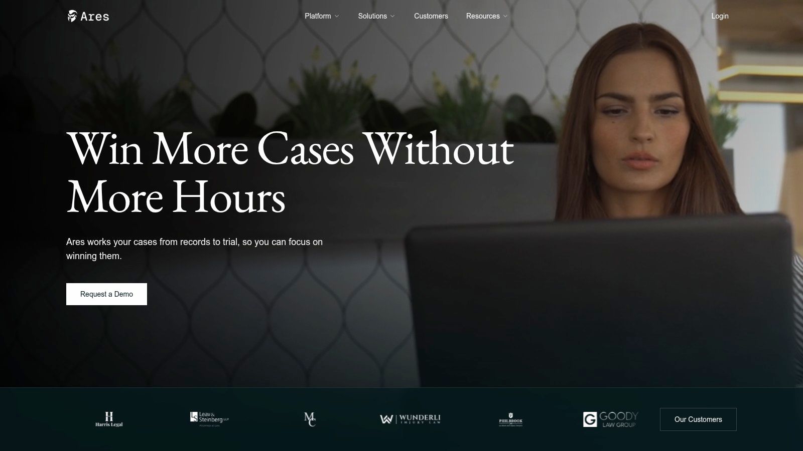 Screenshot from https://areslegal.ai