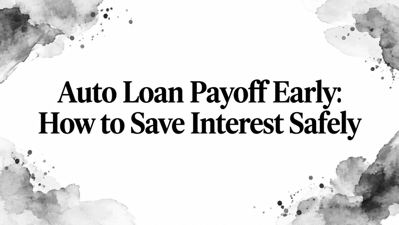 Auto Loan Payoff Early: How to Save Interest Safely