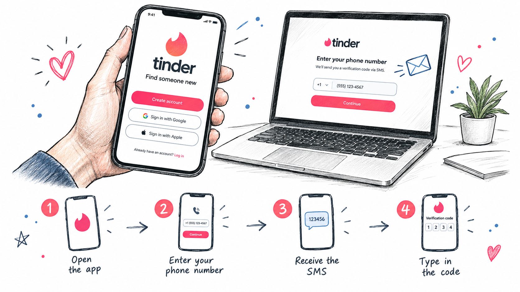 Screenshot from https://tinder.com/static/onboarding/phone-entry@2x.png