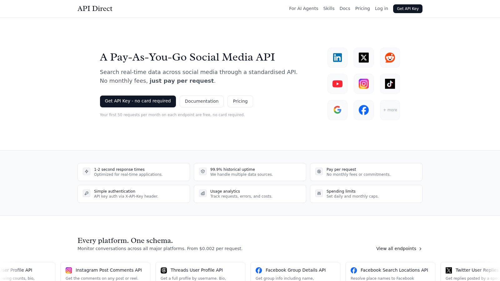 API Direct product homepage