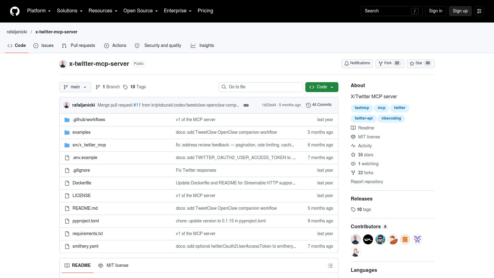 X Twitter MCP GitHub repository
