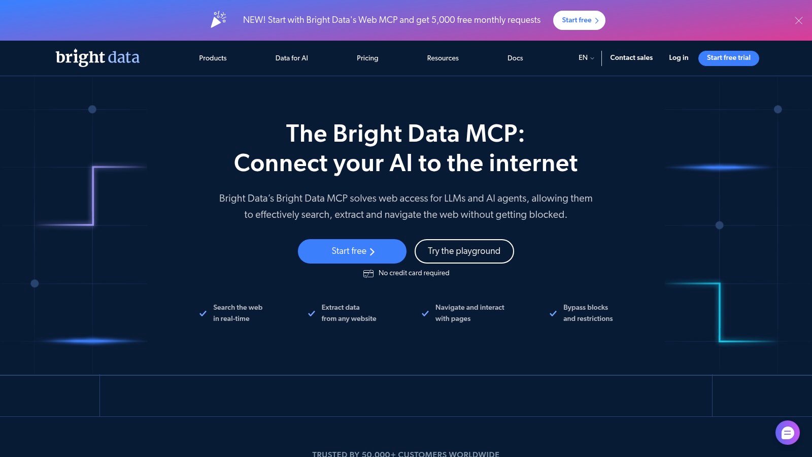 Bright Data Web MCP page