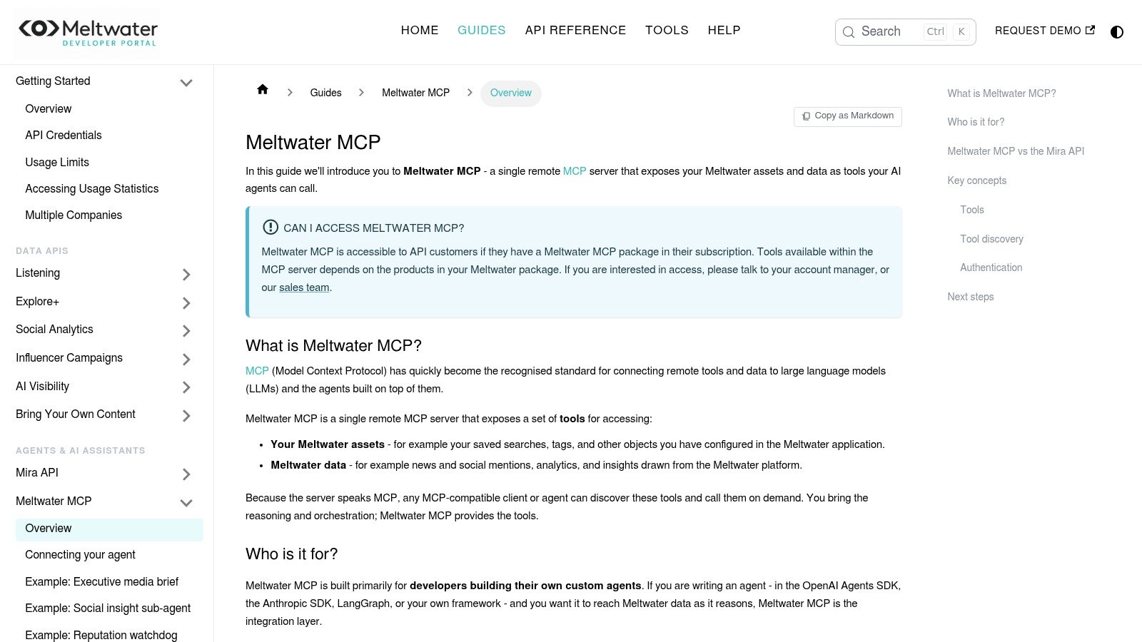 Meltwater MCP developer overview