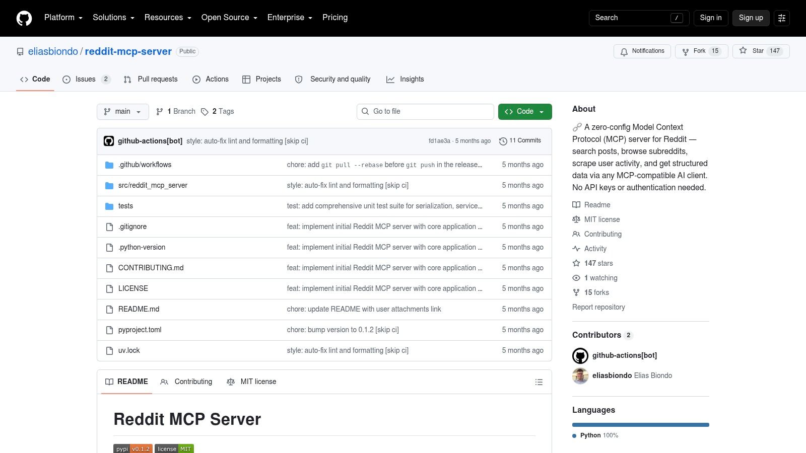 Reddit MCP Server