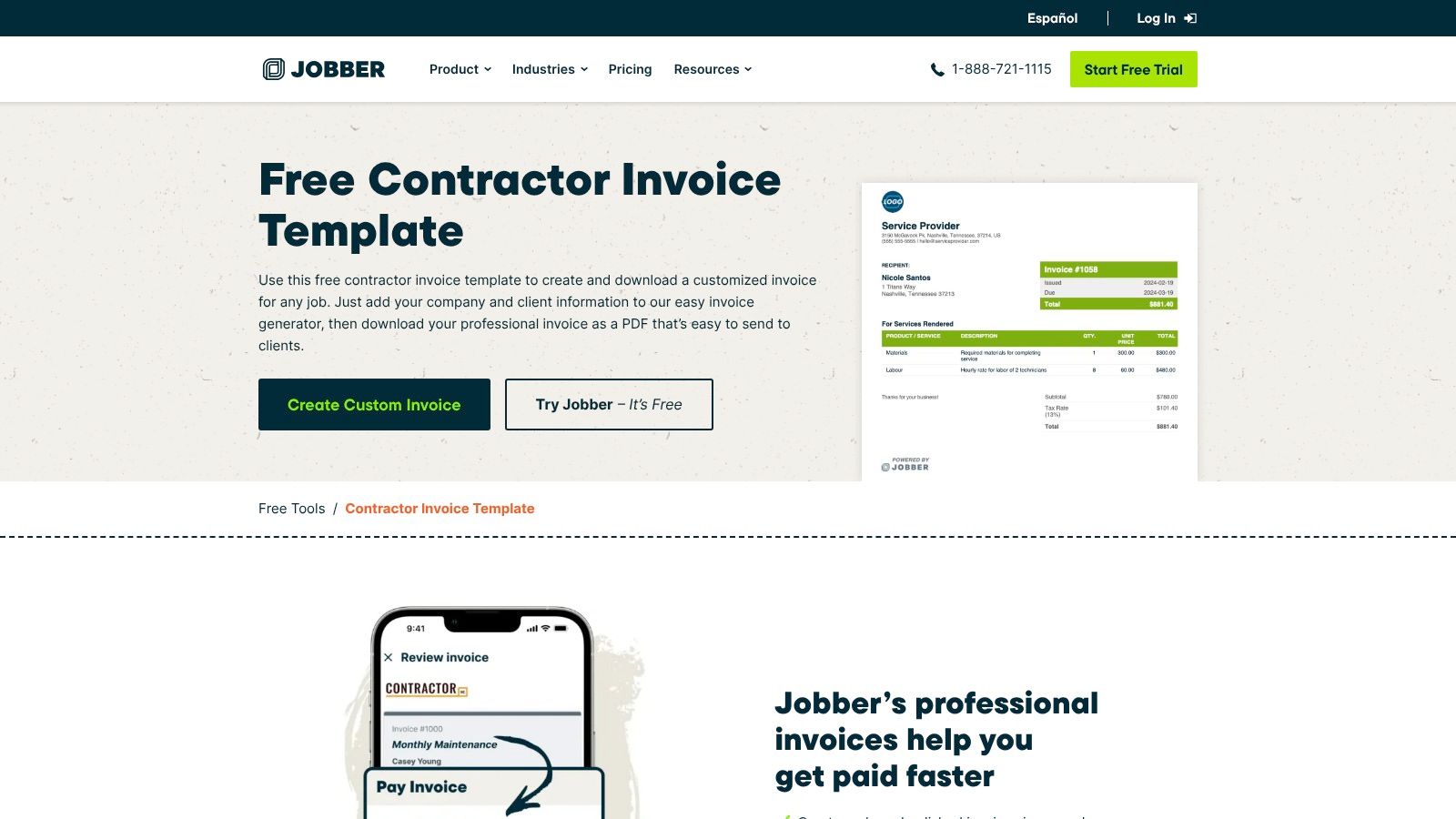 Jobber: Contractor Invoice Generator