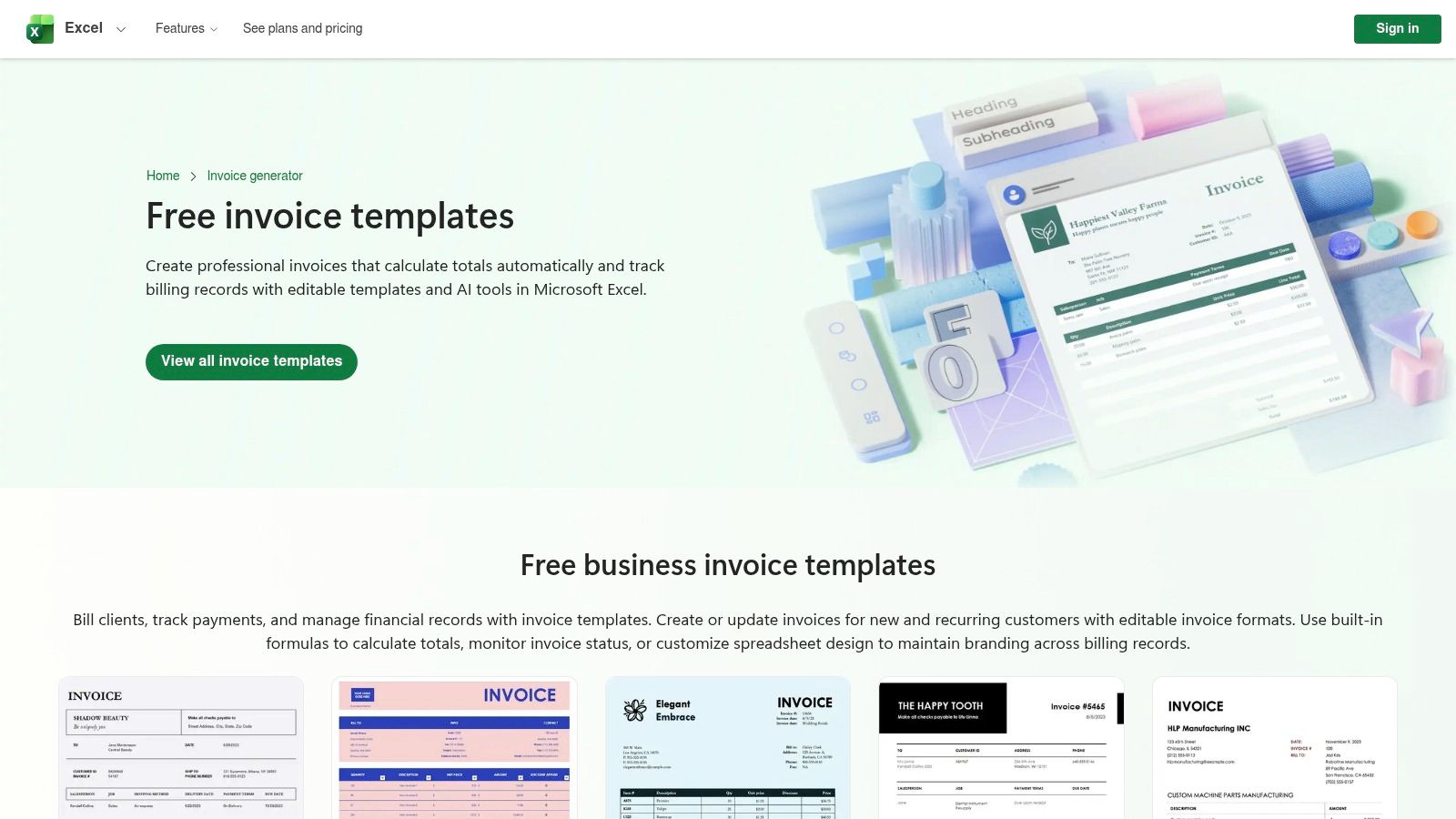 Microsoft Excel: Free Invoice Templates