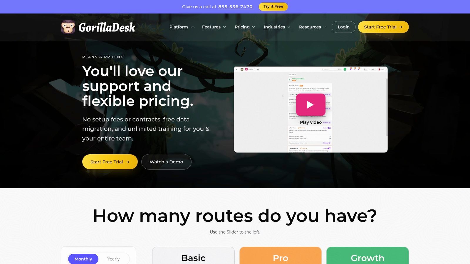 Screenshot from https://gorilladesk.com/pricing/
