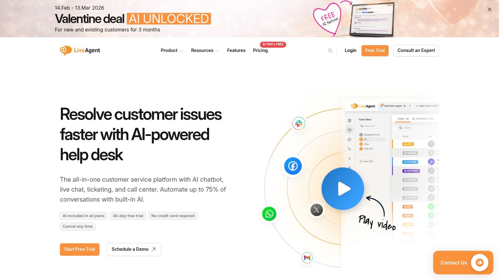 LiveAgent customer service software for small business help desk