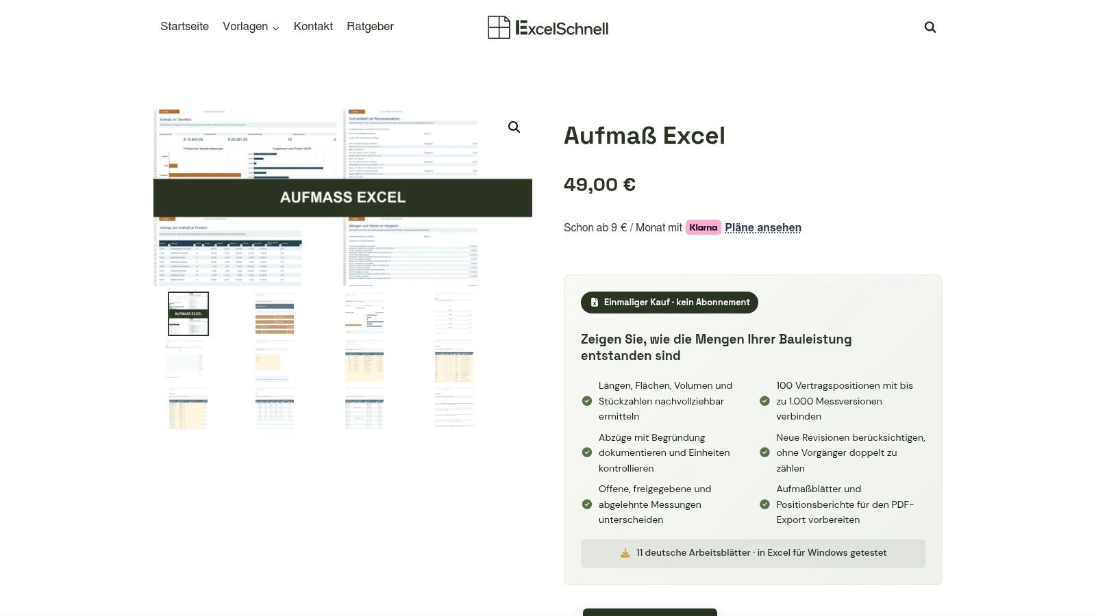 Excelschnell – Aufmaß mit Revisionen und Positionsberichten