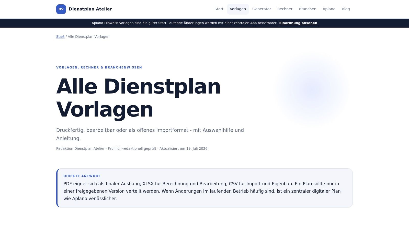 Dienstplan-Vorlage.de