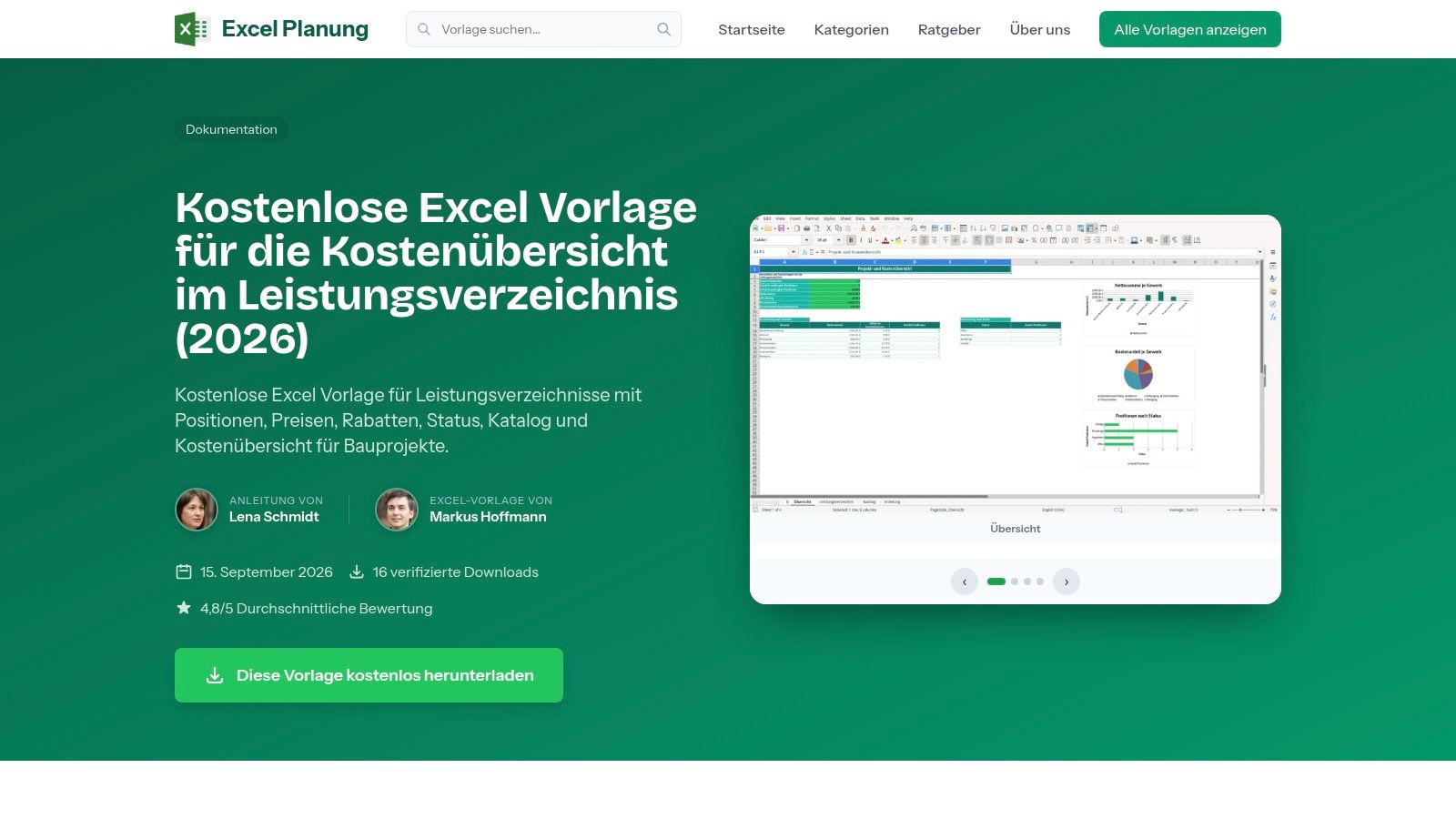 Excel Planung – LV-Vorlage (2026)