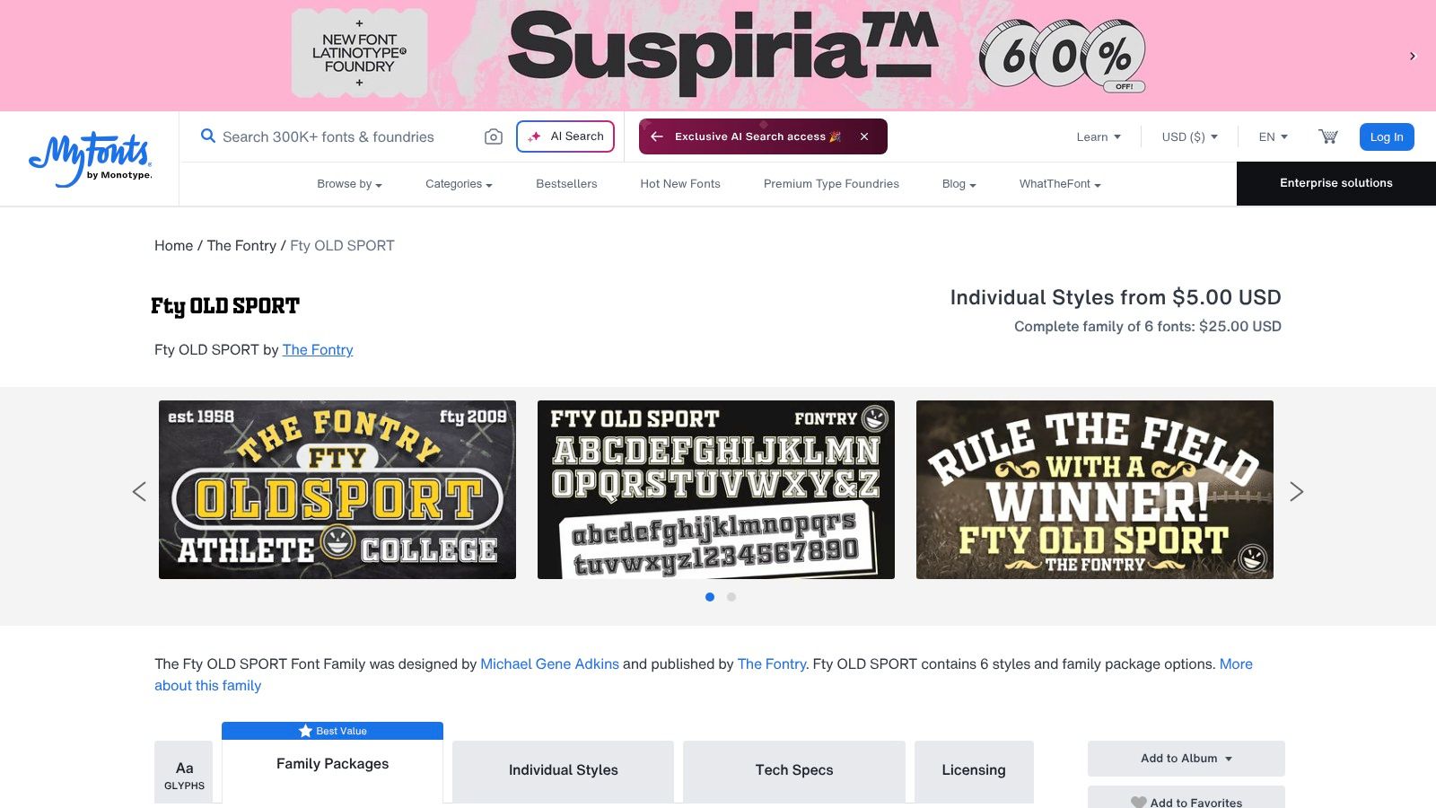 FTY Old Sport (Athletic/Campus/College set), The Fontry (MyFonts)