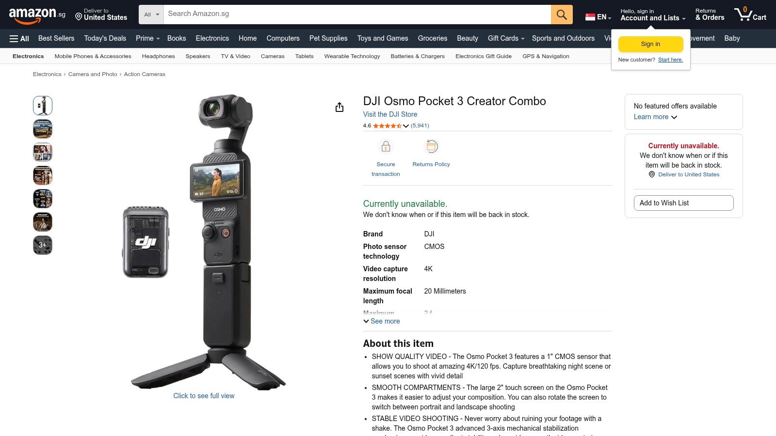 Amazon.sg（大疆商城及授权商品）