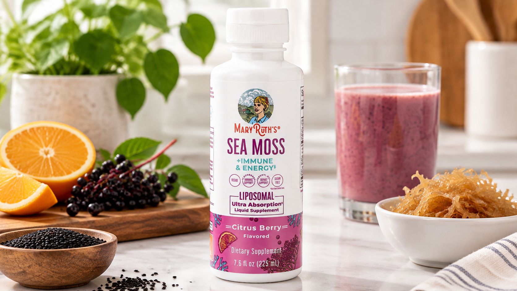 MaryRuth's Sea Moss + Immune & Energy Liposomal, Citrus Berry