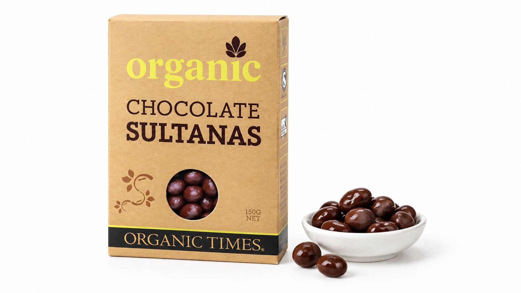 Organic Times Organic Milk Chocolate Coated Sultanas, 150 g