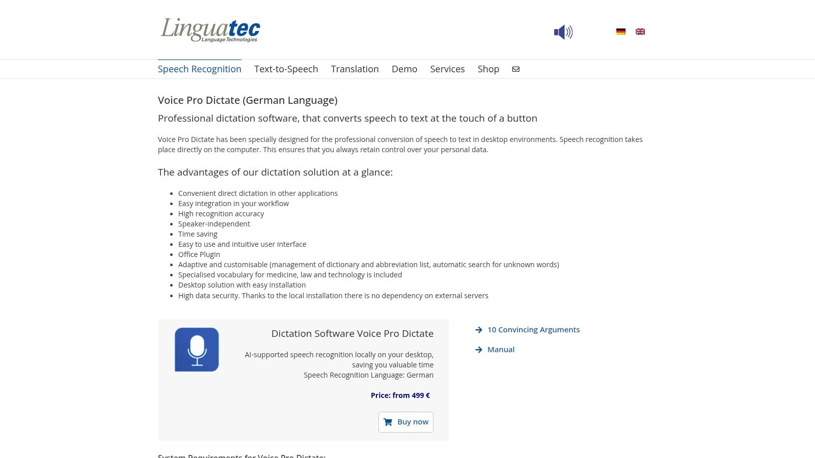 Linguatec Voice Pro Dictate