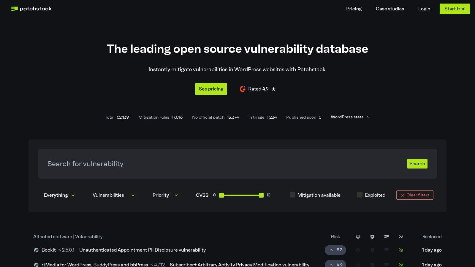 Patchstack Open Source Vulnerability Database