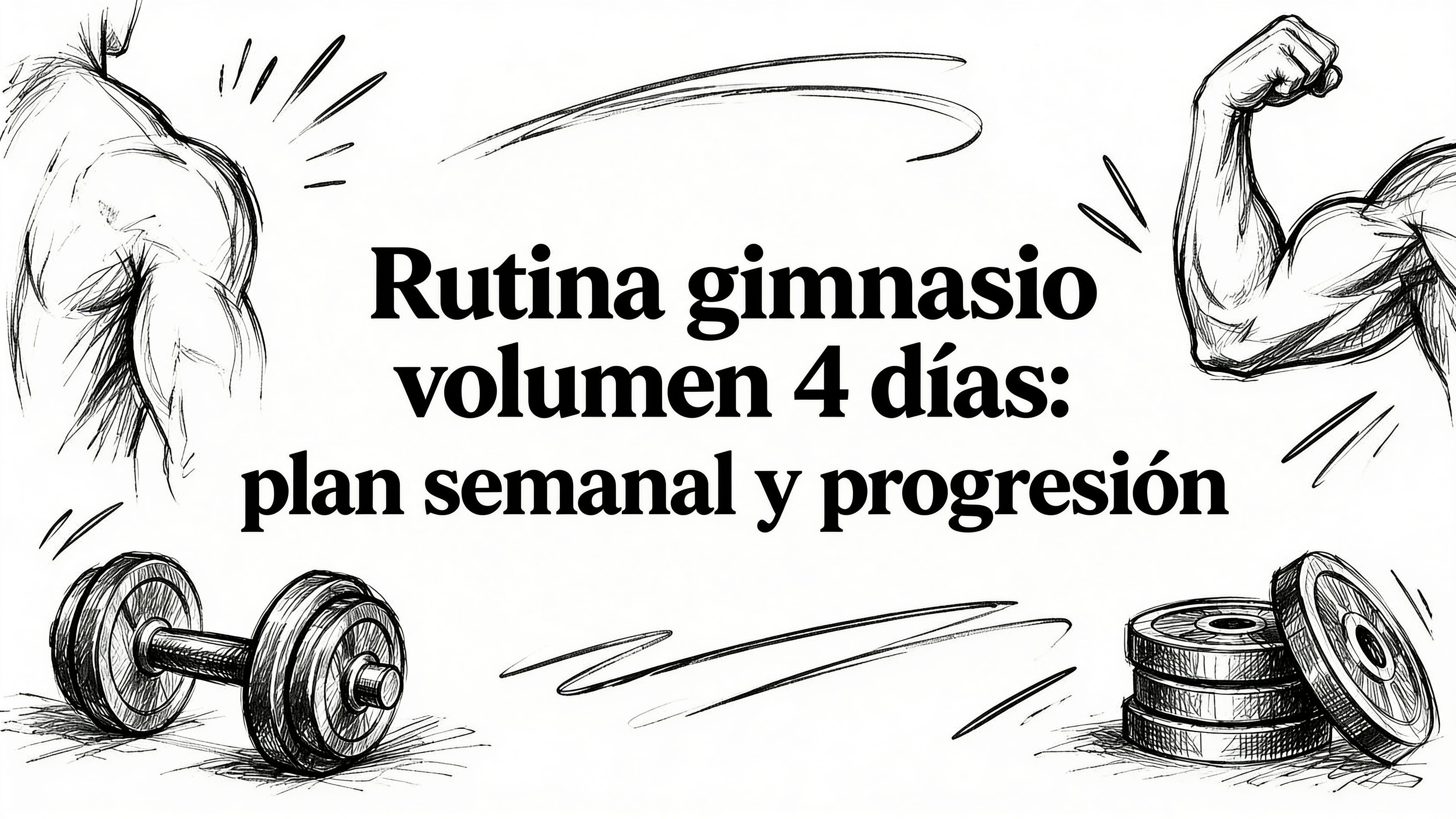 Rutina gimnasio volumen 4 dias: plan semanal y progresión