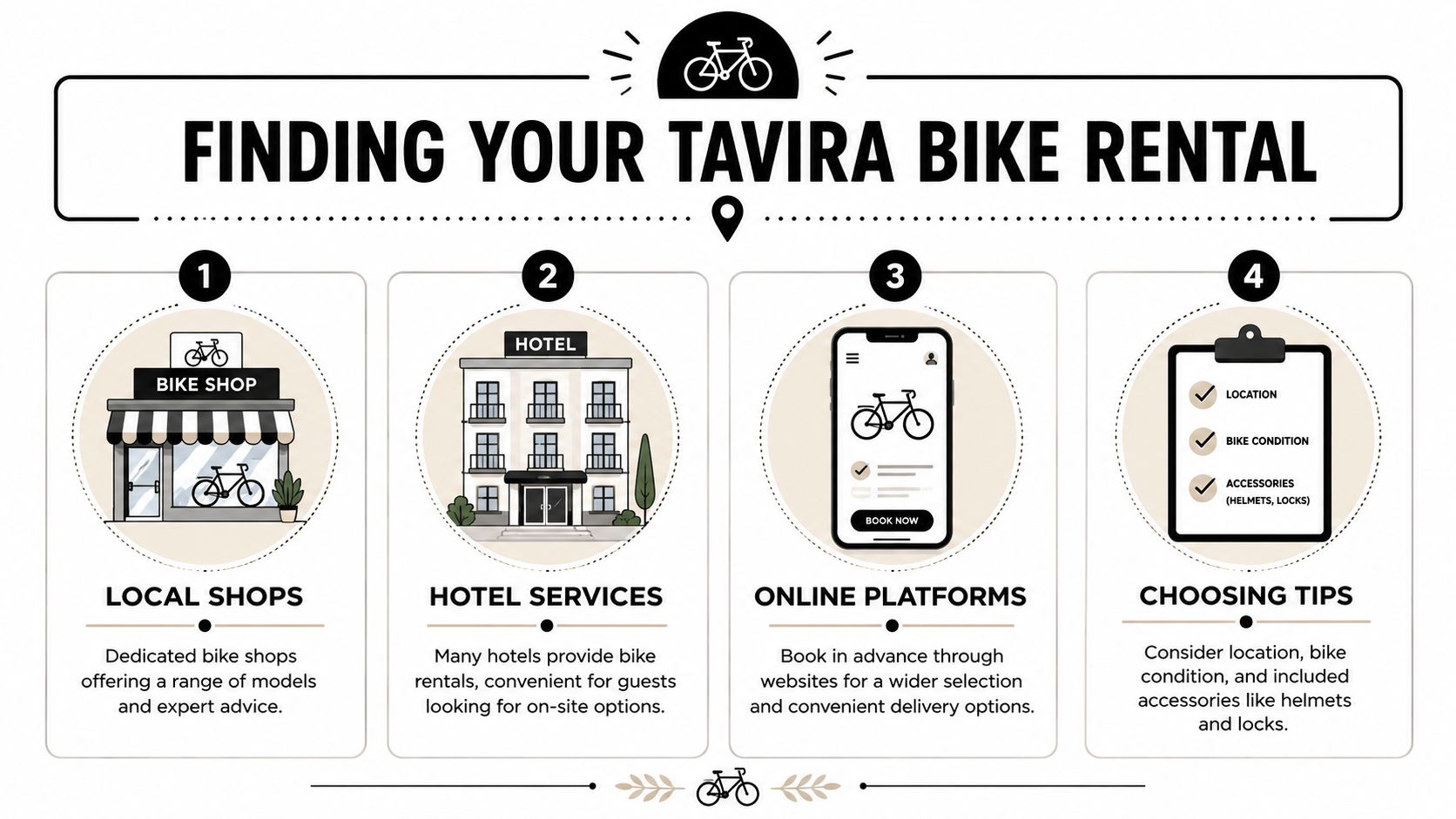 A step-by-step guide on how to find and choose a bike rental service in Tavira.