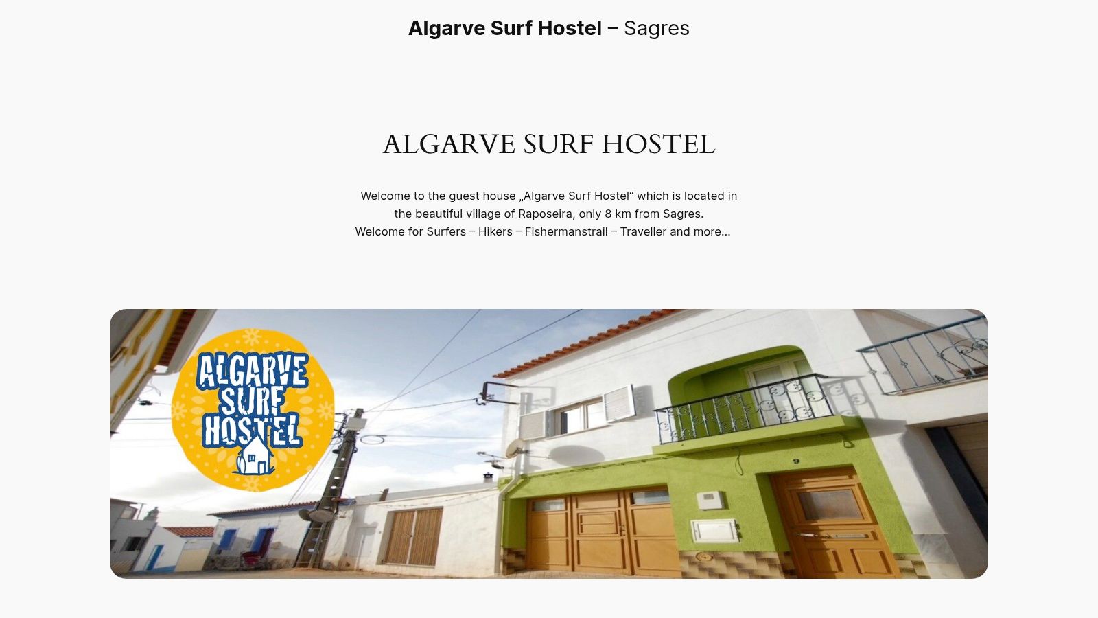 Algarve Surf Hostel in Raposeira near Sagres