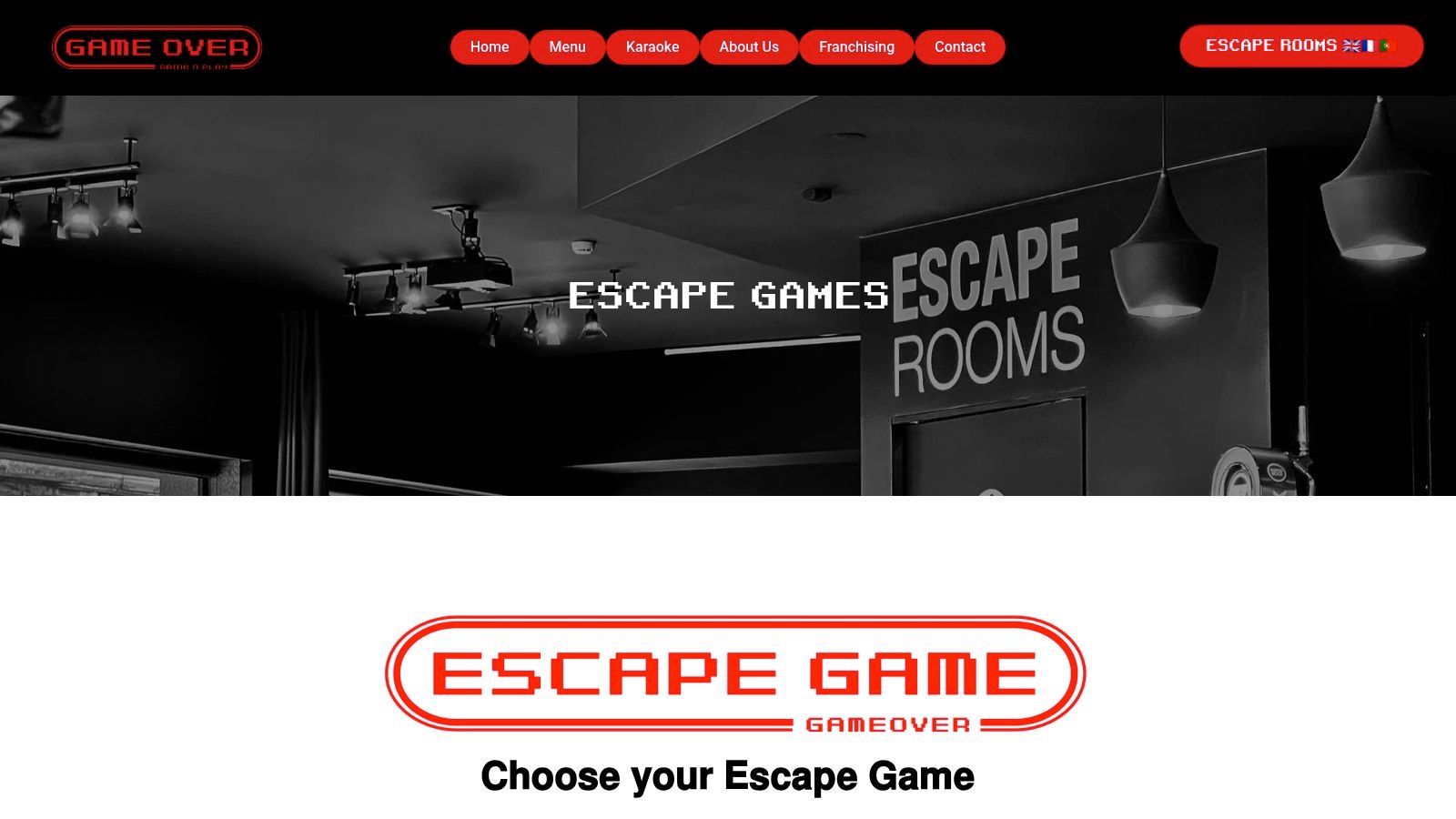 Game Over Faro – Escape Games inside Game Over Bar