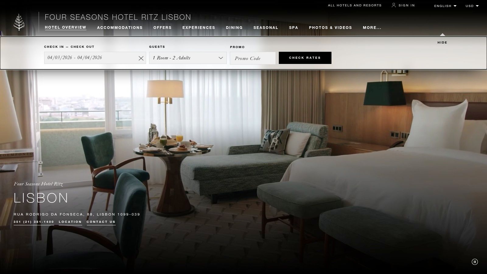 Four Seasons Hotel Ritz Lisbon
