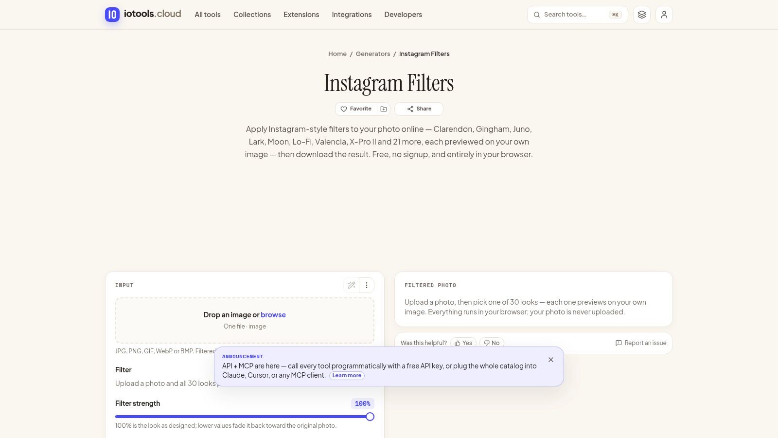 iotools.cloud Instagram Filters