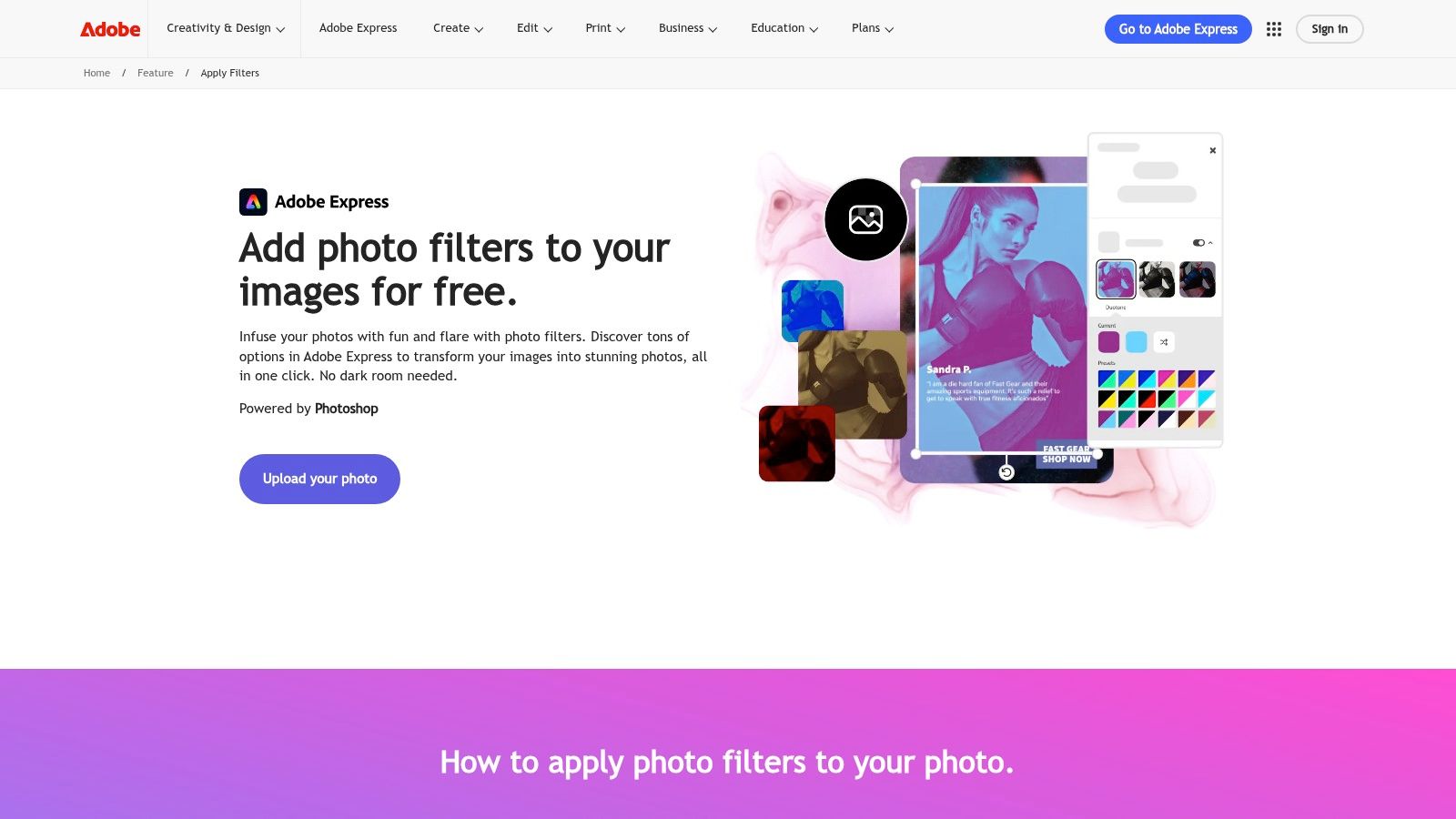 Adobe Express Photo Filters