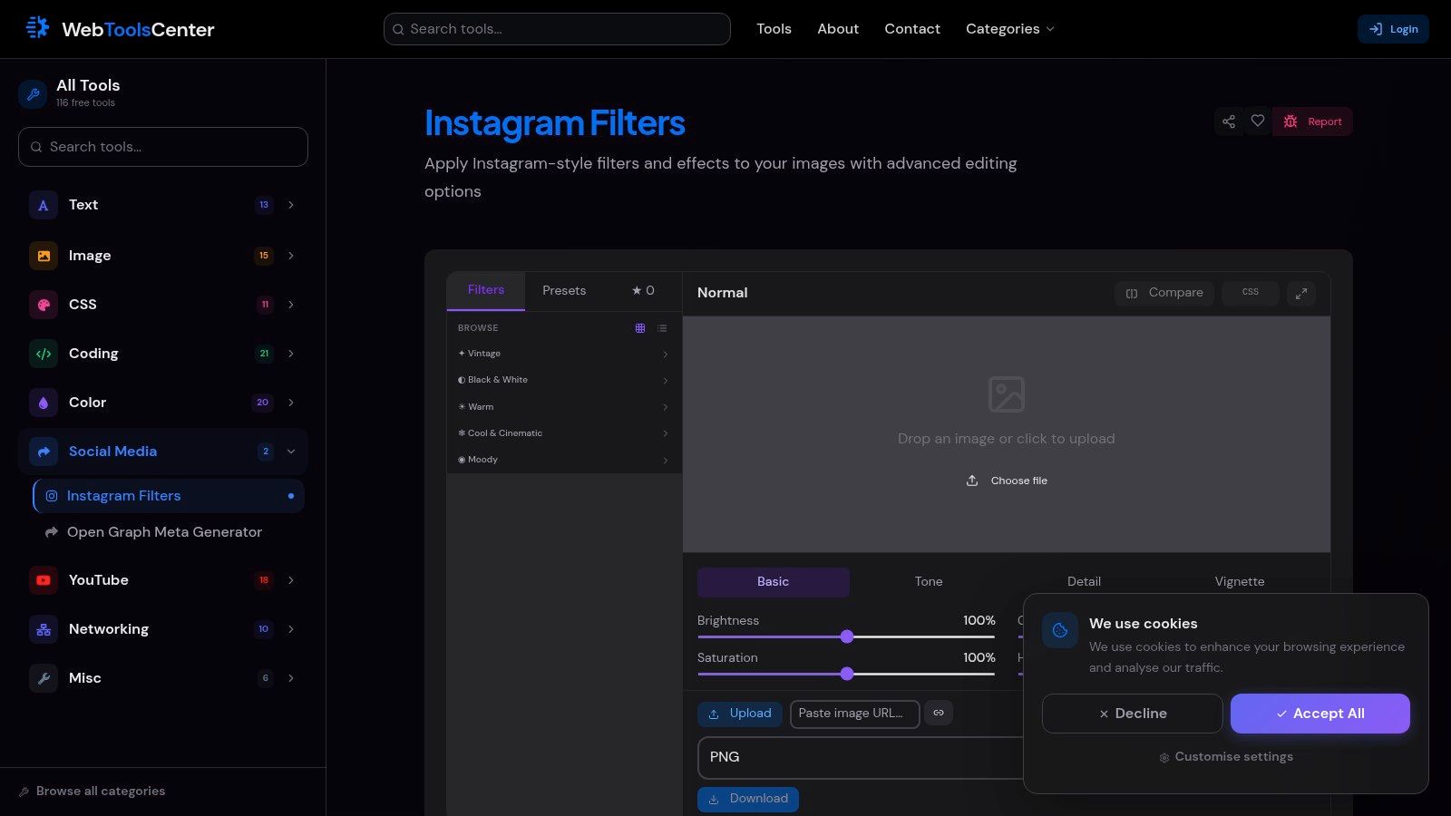 WebToolsCenter Instagram Filters