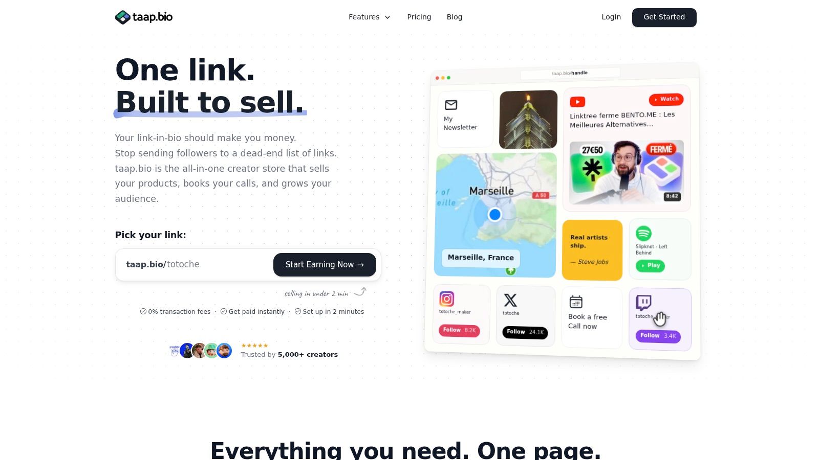 Screenshot from https://taap.bio
