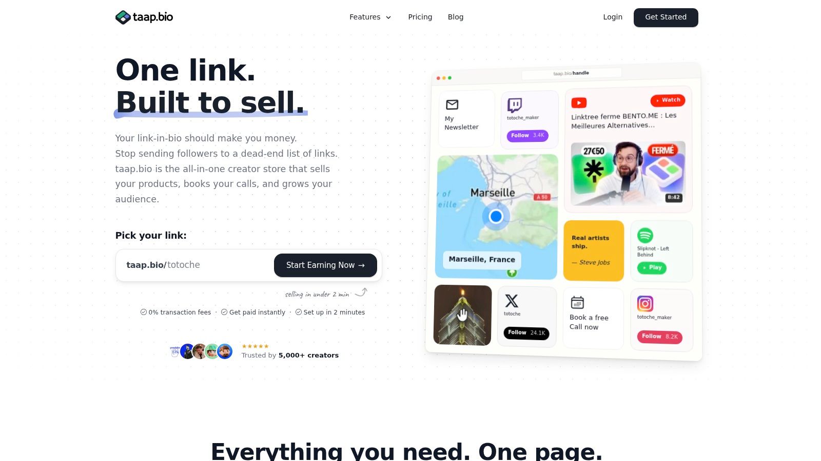 Screenshot from https://taap.bio
