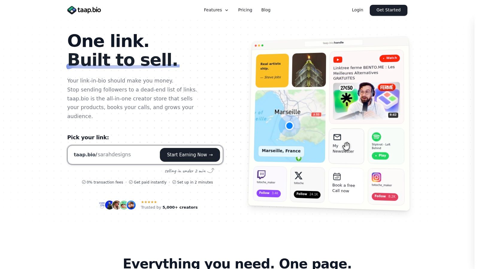Screenshot from https://taap.bio