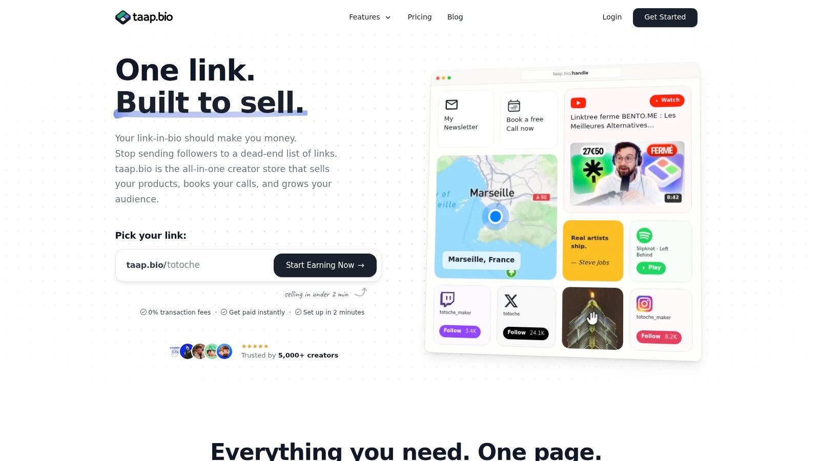 Screenshot from https://taap.bio