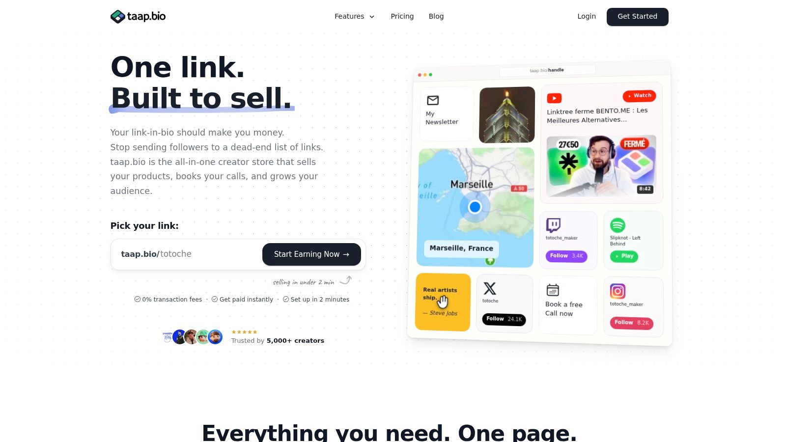 Screenshot from https://taap.bio
